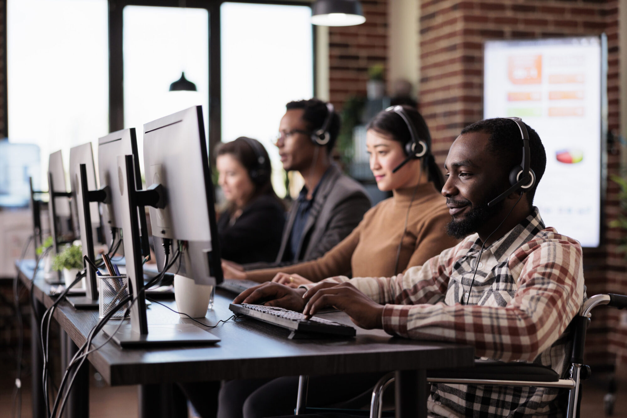 african american helpdesk receptionist