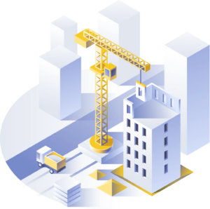 Crane Next to Building Vector Image