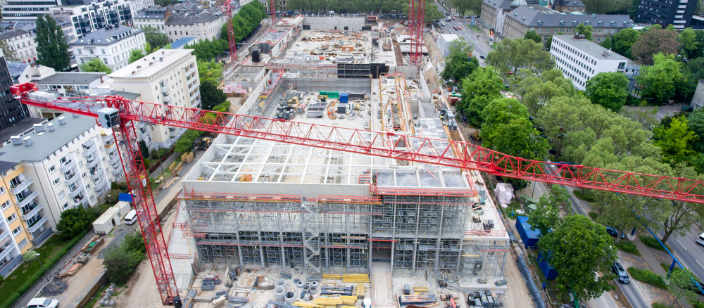 drone on construction site