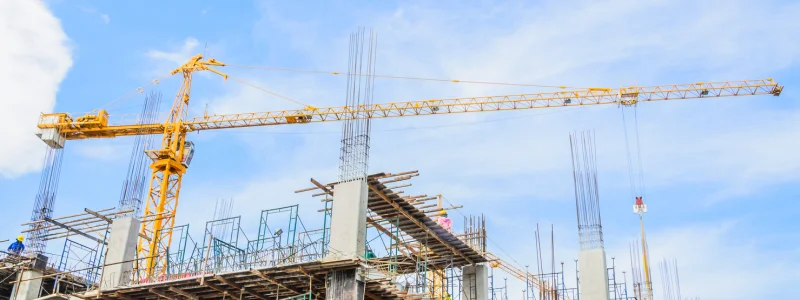 Yellow Crane with Blue Sky Background