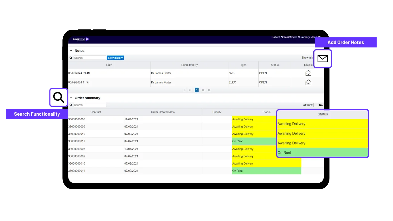 Order Summary Tab for Order Tracking