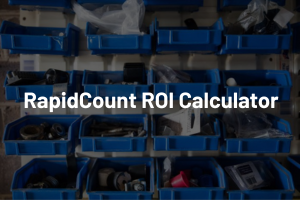 RapidCount ROI Calculator text over inventory shelves