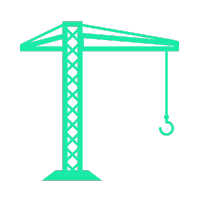 Crane rental software icon representing dispatch, maintenance scheduling, and safety compliance