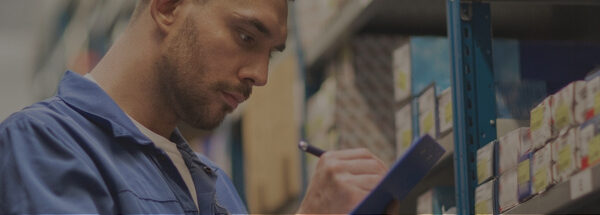 Rental employee counting equipment rental inventory in a rental branch