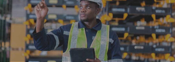 rental employee counting equipment rental inventory in an equipment rental branch