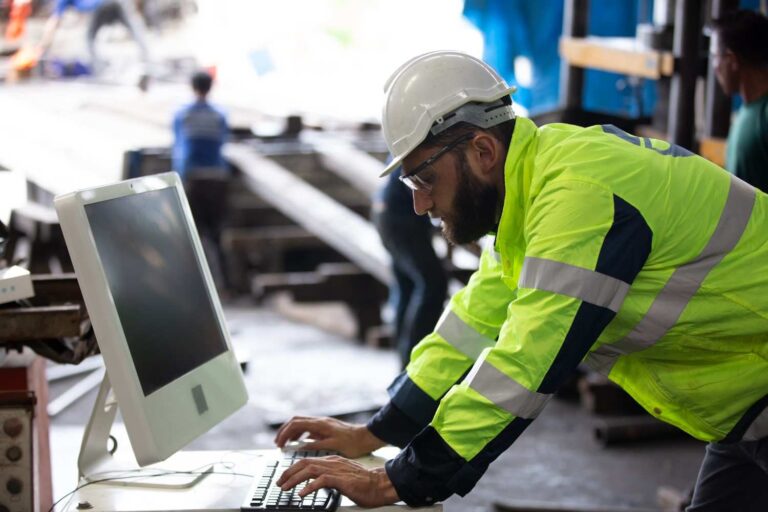 equipment rental employee managing rental inventory with rental inventory software, RentalMan